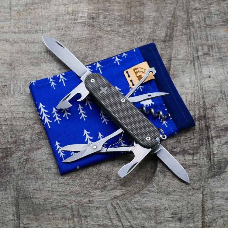 OLDCROSS - CLIMBER - dark wash - acidstonewash - fertig montiertes Taschenmesser - Titan Grade 5  (Ti 6AI 4V)  - 91mm